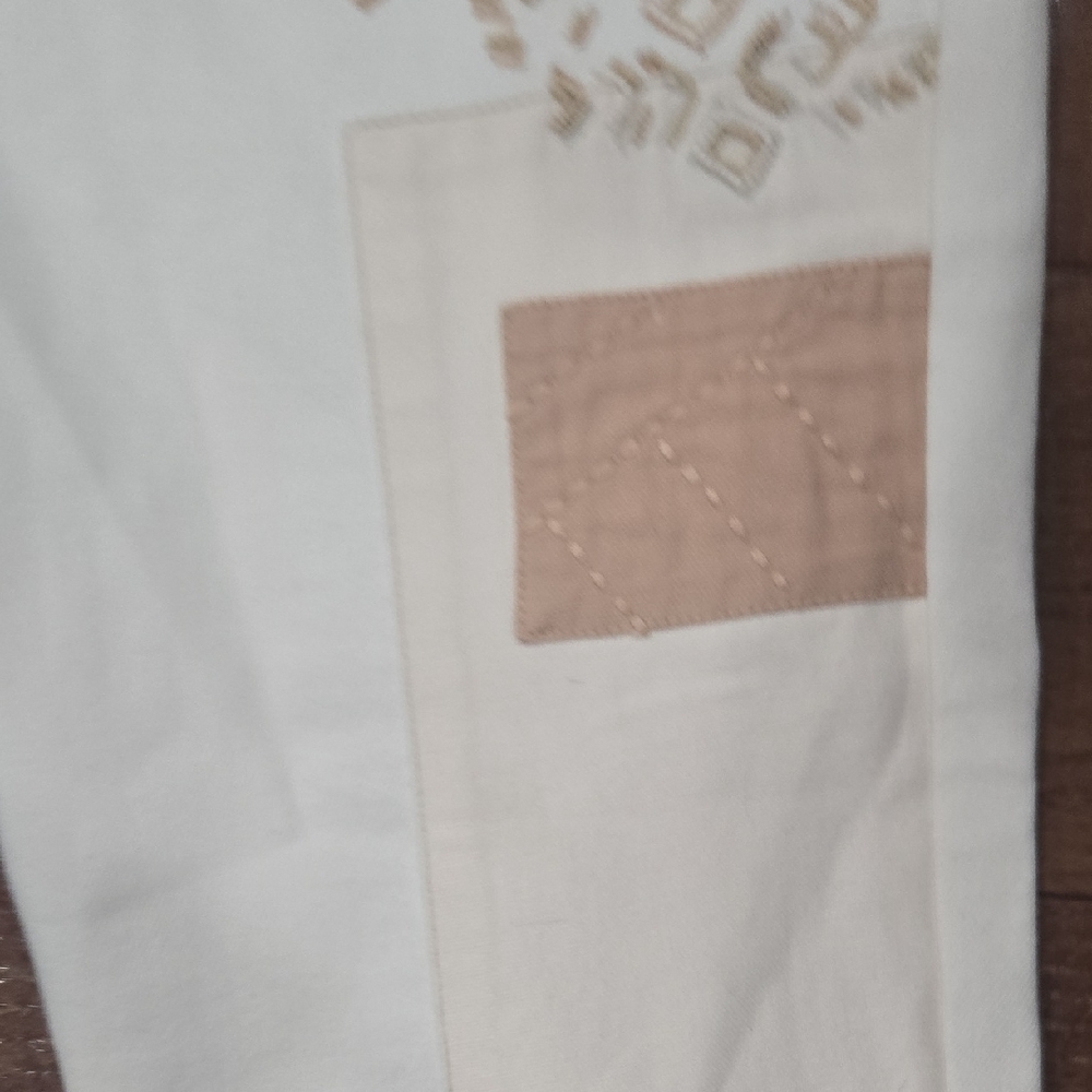Ralph Lauren Cream, Patchwork Jeans, Size 8 - Picture 5 of 7